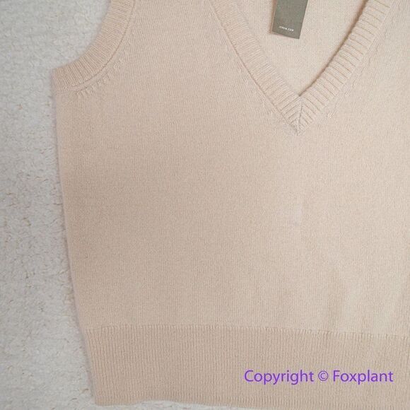 NEW J. Crew Cashmere V-neck sweater-vest in butter cream, XS - Picture 8 of 16